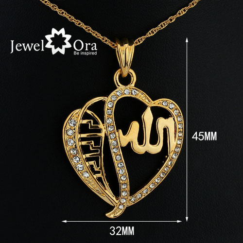 18KGold Plated  "Allah" Gift pendants  "Heart" Gold Plated Pendant 